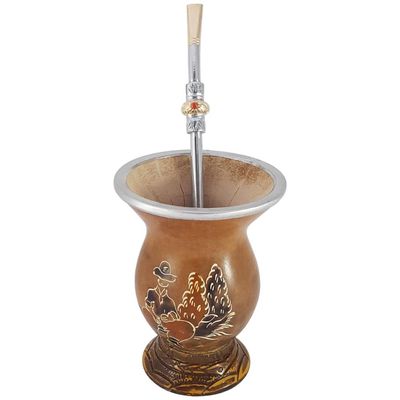 Kit Cuia e Bomba Chimarrão Tererê Porongo