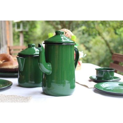 Açucareiro Esmaltado Verde 380 Ml Ewel