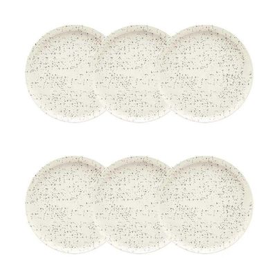Conjunto De Pratos De Sobremesa 06 Peças Flat Chuvisco Oxford