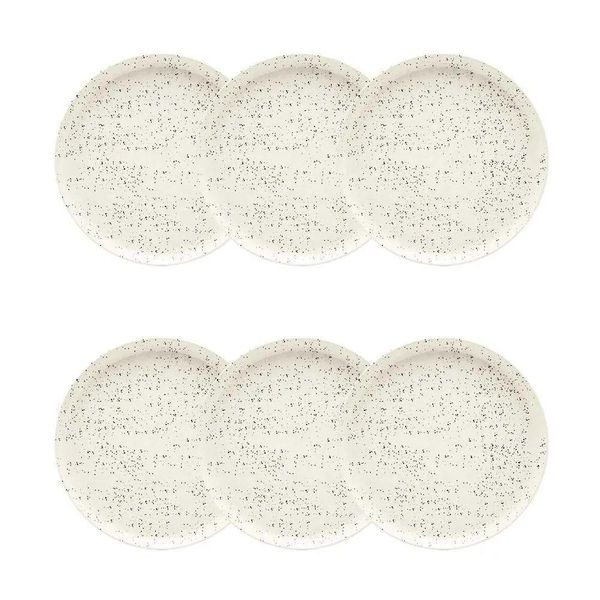 Conjunto De Pratos De Sobremesa 06 Peças Flat Chuvisco Oxford