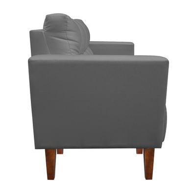 Poltrona Sala Decorativa Livia Pé Madeira Castanho Suede Grafite M11 - D'Rossi