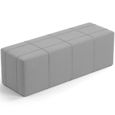 Kit Cabeceira Cama Box King 195cm com Calçadeira Roma W01 Suede Cinza - Lyam