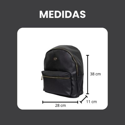Mochila Feminina Preta Média Executiva Resistente Em Poliuretano  Majestic  Yins Brasil  Preto