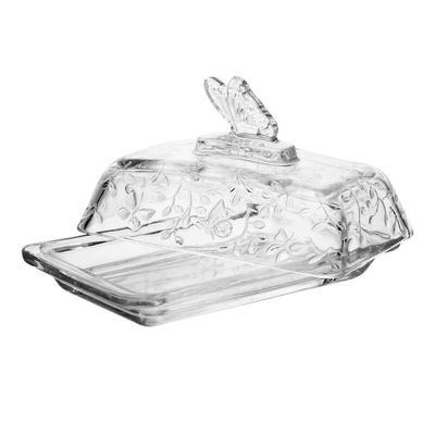 Manteigueira Cristal Com Tampa New Butterfly 18 X 10 X 10,8 Cm Lyor