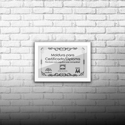 Kit 10 Certificados Diplomas A4 Com Tela De Acetato E Mdf Titulos Moldura Branca