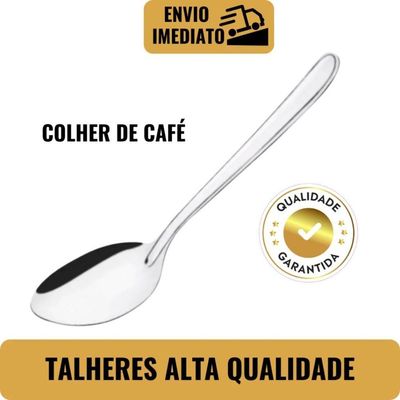 Kit 12 Colher De Café Beta Inox 13 Cm Ideal Para Café, Chá E Uso Diário