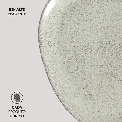 Conjunto de Pratos Rasos Ovais Orgânico Pistache Verde 31cm 6 Peças Porto Brasil Verde