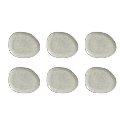 Conjunto de Pratos Rasos Ovais Orgânico Pistache Verde 31cm 6 Peças Porto Brasil Verde