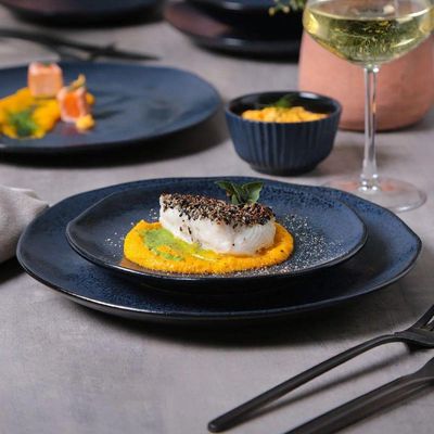 Conjunto De Pratos De Sobremesa 06 Peças Orgânico Night Blue Porto