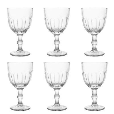 Conjunto De Taças De Vidro Para água 6 Peças 300 Ml Faces Transparente Lyor