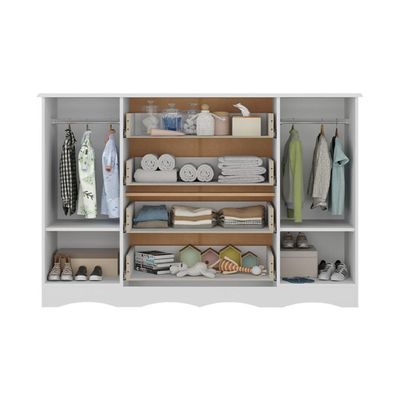 Cômoda Infantil 125cm 2 Portas E 4 Gavetas Realeza Multimóveis Mp4455 Branco Branco