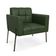 Poltrona Sala Decorativa Elisa Pé de Aço Lateral Preto Sintético PU Verde D03 - D'Rossi