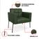 Poltrona Sala Decorativa Elisa Pé de Aço Lateral Preto Sintético PU Verde D03 - D'Rossi