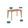 Conjunto de Mesa Retangular com Tampo MDF Papaia e 4 Cadeiras Juparanã Revestimento Sintético Marrom e Cinamomo