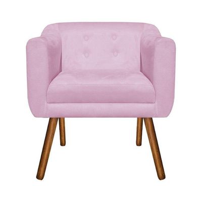 Kit Sofá Retrô 02 Lugares e 02 Poltronas Júlia Rosa Bebê