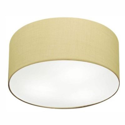 Plafon Cilíndrico Md-3055 Cúpula Em Tecido 80x21cm Algodão Crú - Bivolt