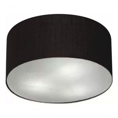 Plafon Cilíndrico Vivare Md-3048 Cúpula Em Tecido 50x21cm - Bivolt Preto 127/220v