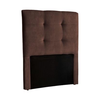 Cabeceira Estofada Solteiro Alice Nature Veludo Cafe 88x136
