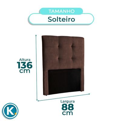 Cabeceira Estofada Solteiro Alice Nature Veludo Cafe 88x136