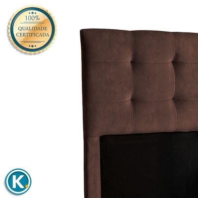 Cabeceira Estofada Solteiro Alice Nature Veludo Cafe 88x136