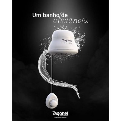 Ducha Master Banho Eletrônica 7500w, Zagonel, Branco, 220volts