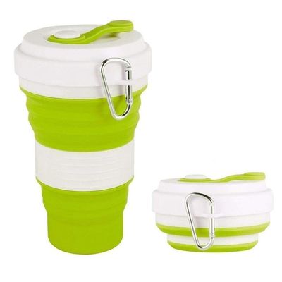 Copo Ecologico Retratil Silicone Grande Dobravel 550ml Verde