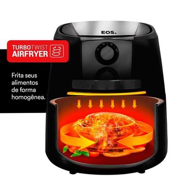 Fritadeira Sem óleo Airfryer Chef Gourmet 4,2l Preta Eaf42p 127v - Eos 127v