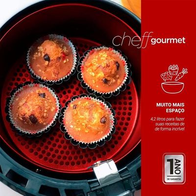Fritadeira Sem óleo Airfryer Chef Gourmet 4,2l Preta Eaf42p 127v - Eos 127v