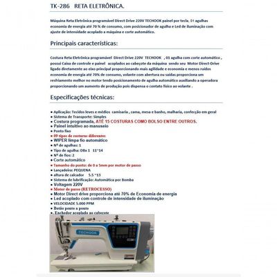 Máquina De Costura Reta Eletrônica Para Confecção