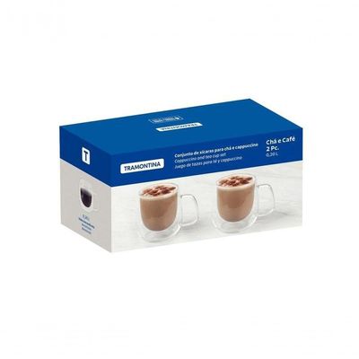 Jogo De Xícaras Tramontina Para Chá E Cappuccino 200ml 2 Peças