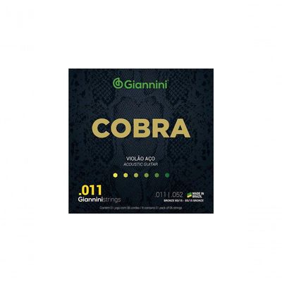 Encordoamento Para Violão Aço Cobra .011 Bronze Geeflk