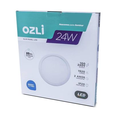 Plafon Led Slim 24w Redondo Embutir 6500k Branco Frio Bivolt - Unidade