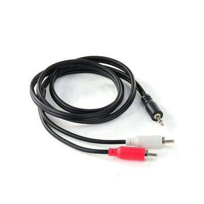 Cabo De áudio 2 Rca Macho Para P2 3.5mm Macho 28awg Puro