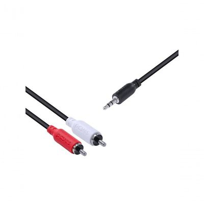 Cabo De áudio 2 Rca Macho Para P2 3.5mm Macho 28awg Puro