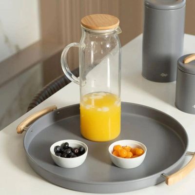 Jarra Vidro 1,5l Com Tampa De Bambu Sense Ou