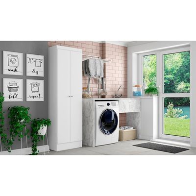 Armário Multiuso Sapateira THB Space com 2 Portas 5 Prateleiras Branco