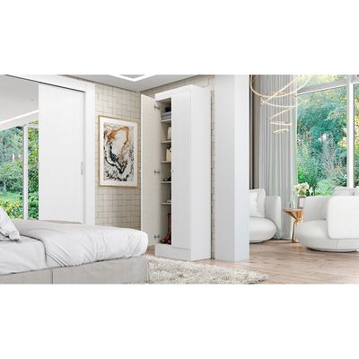 Armário Multiuso Sapateira THB Space com 2 Portas 5 Prateleiras Branco