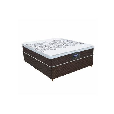 Conjunto Cama Box Casal New York 138x188cm Colchão Gazin Marrom