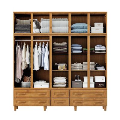 Guarda-roupa Tripartido 10 Portas 6 Gavetas Berlim Freijó Madeira Pinus - Cavazotto