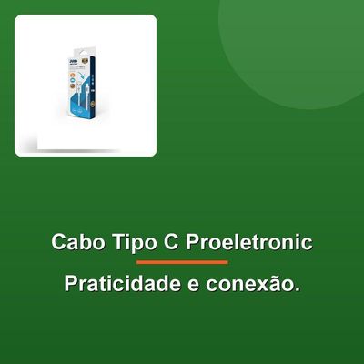 Cabo Usb Proeletronic Celular Tipo C 1m Caus-100c