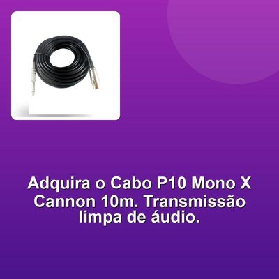 Cabo Microfone P10 Mono X Cannon 10m