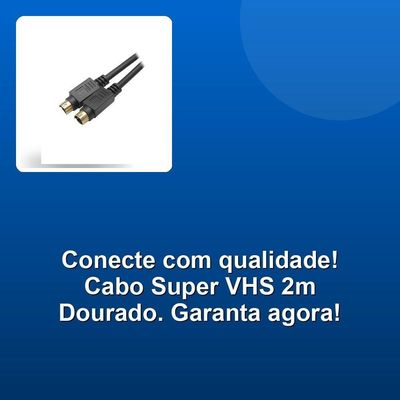 Cabo De Vídeo Super Vhs 2m Mini Din Dourado