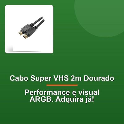 Cabo De Vídeo Super Vhs 2m Mini Din Dourado