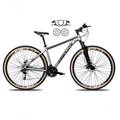 Bicicleta Aro 29 Absolute Nero 5 Alumínio Freio Hidráulico 24v Garfo Suspensão Mtb cinza Tam: 17
