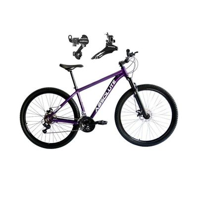 Bicicleta Aro 29 Absolute Nero 5 Alumínio 21v Câmbios Shimano Freio A Disco Mountain Bike Roxo Tam: 13.8