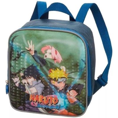 Kit Mochila Rodinhas Lancheira Estojo Infantil Escolar Menino Naruto Time 7 Pacifc