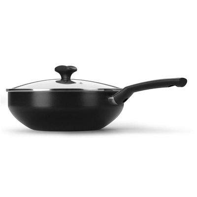 Frigideira Wok Induct+ Preta 28 Cm 4,3 L Em Alumínio Com Revestimento Interno Antiaderente Multiflon