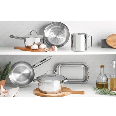 Jogo Panelas 3 Peças + Chaleira Allegra Aço Inox Tramontina