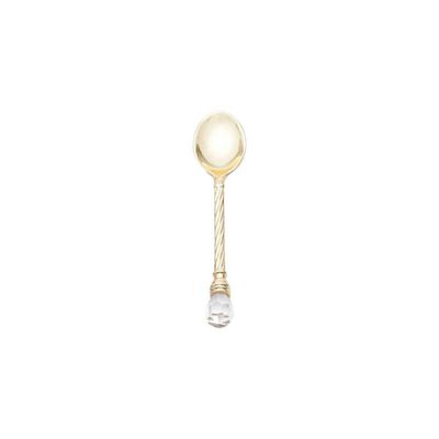 Conjunto 6 Colheres De Café De Zamac Crystal Dourado 11 Cm Wolff