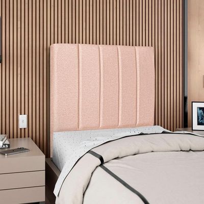 Cabeceira Solteiro 100 Cm Com Frame Carla Linho Rose Artte Rose